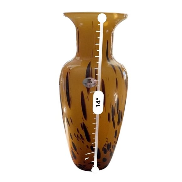 Tall Italian Art‎ Glass Vase Tortoise Shell Colorway - Picture 6 of 7